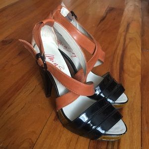 Miss Sixty Bamboo Print Patent Leather Sandals 36